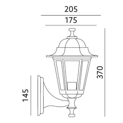 Lauko sieninis šviestuvas 1xE27/60W/230V IP44 juodas