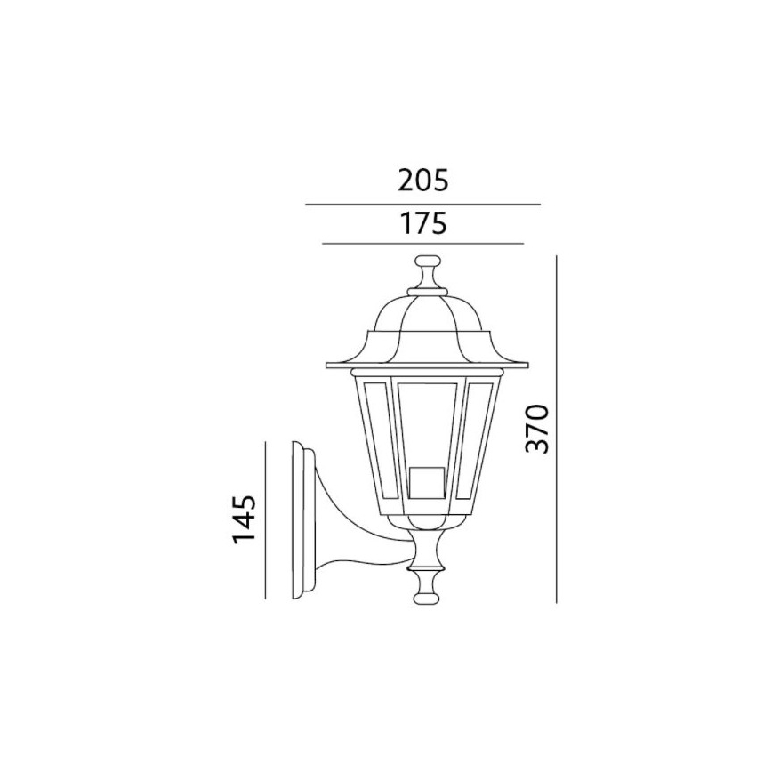 Lauko sieninis šviestuvas 1xE27/60W/230V IP44 juodas