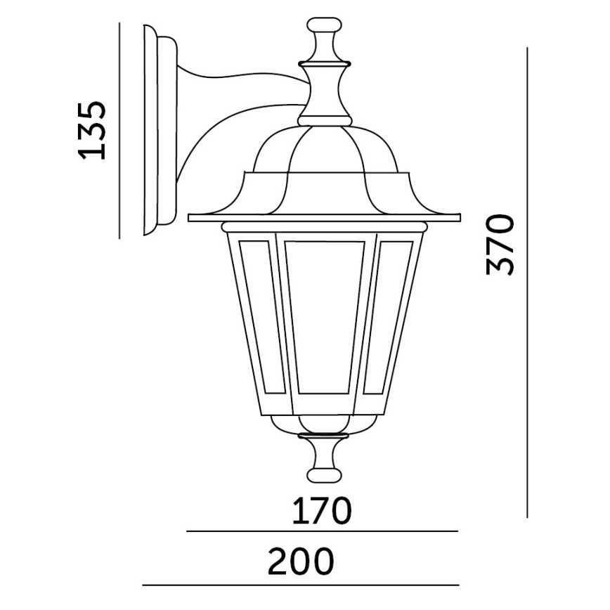 Lauko sieninis šviestuvas 1xE27/60W/230V IP44 juodas