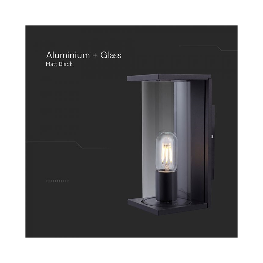 Lauko sieninis šviestuvas 1xE27/60W/230V IP44 juodas