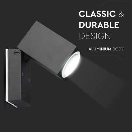 Lauko sieninis šviestuvas 1xGU10/35W/230V IP44 juoda