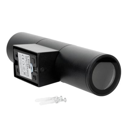 Lauko sieninis šviestuvas 2xGU10/35W/230V IP54 apvalus juoda