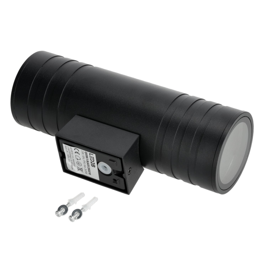 Lauko sieninis šviestuvas 2xGU10/35W/230V IP54 apvalus juoda