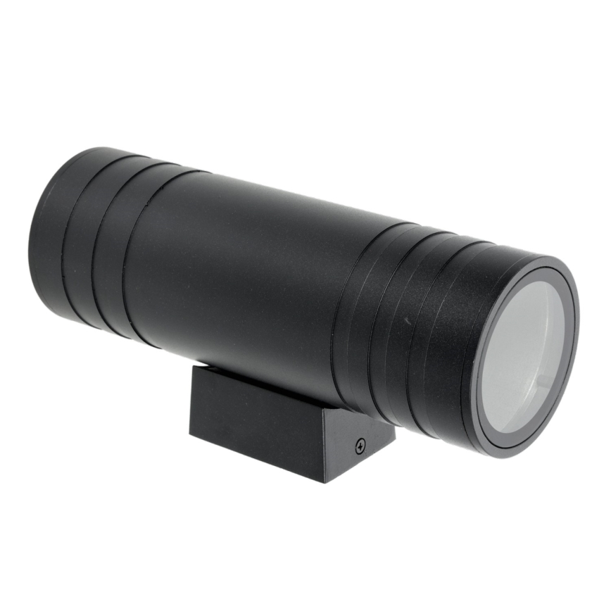Lauko sieninis šviestuvas 2xGU10/35W/230V IP54 apvalus juoda