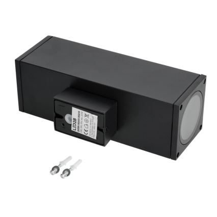 Lauko sieninis šviestuvas 2xGU10/35W/230V IP54 kampinis juoda