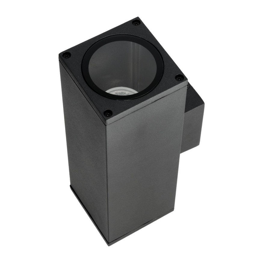 Lauko sieninis šviestuvas 2xGU10/35W/230V IP54 kampinis juoda