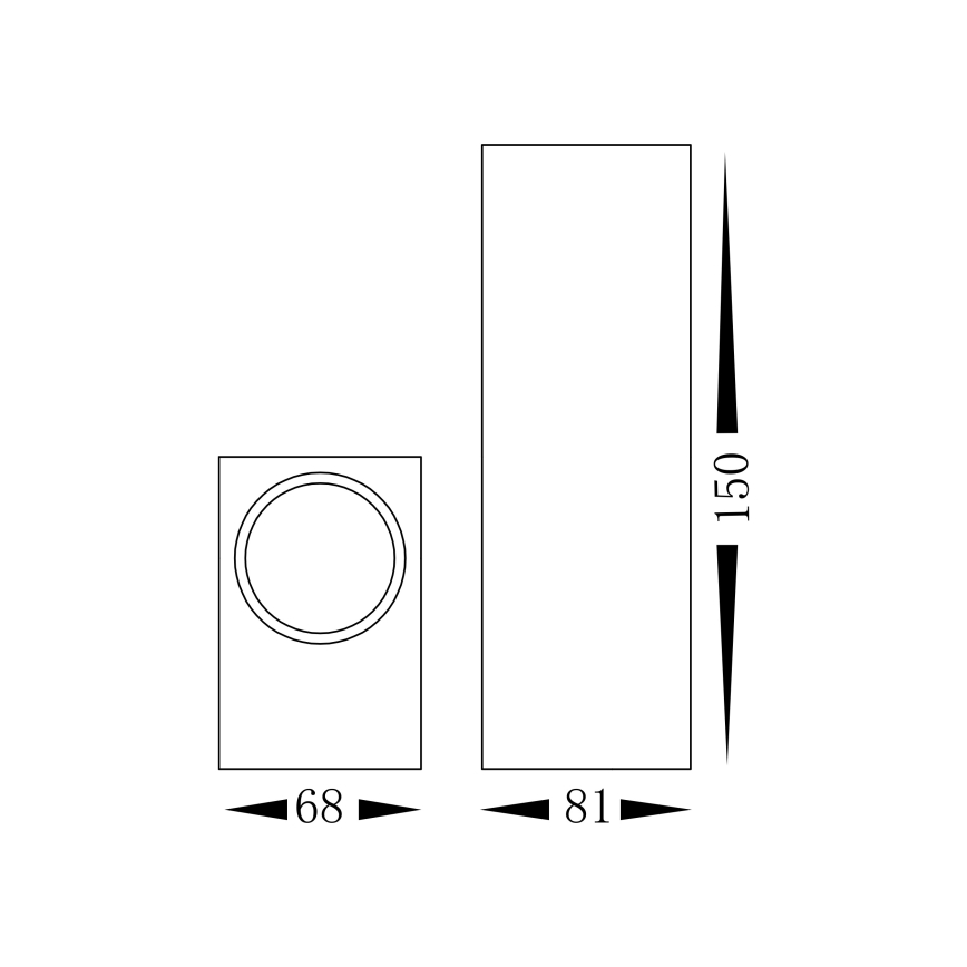 Lauko sieninis šviestuvas BOKA 2xGU10/60W/230V IP44 juodas
