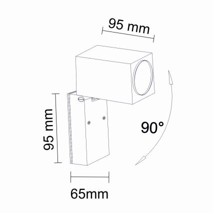 Lauko sieninis šviestuvas BOSTON 1xGU10/10W/230V IP44 juoda