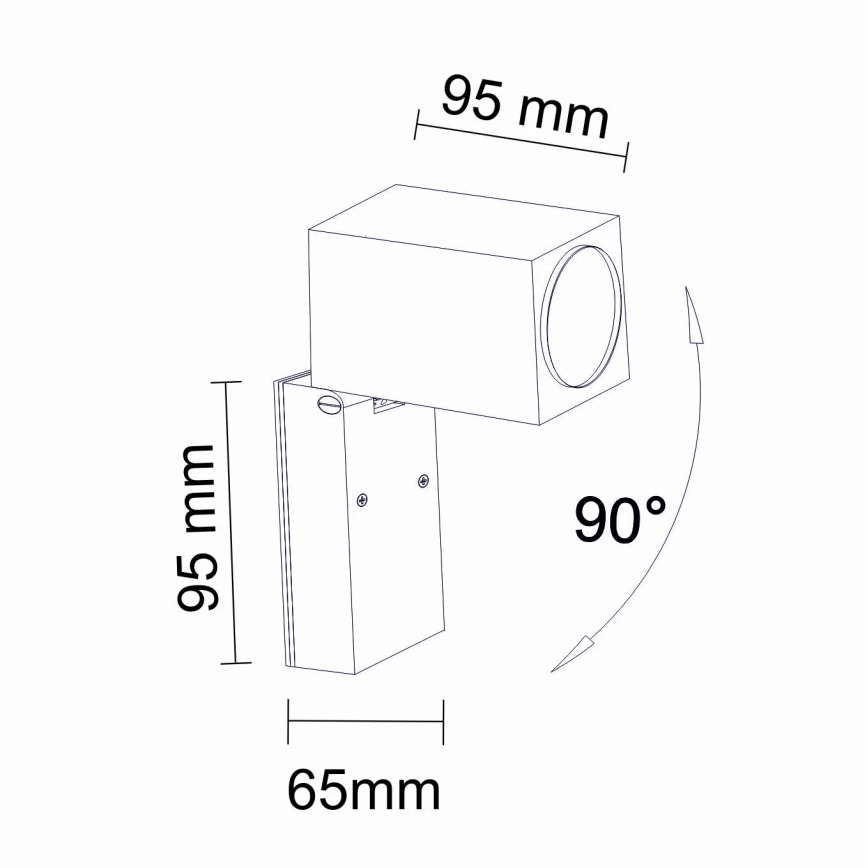 Lauko sieninis šviestuvas BOSTON 1xGU10/10W/230V IP44 juoda