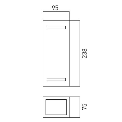 Lauko sieninis šviestuvas BRICK 2xGU10/7W/230V IP44