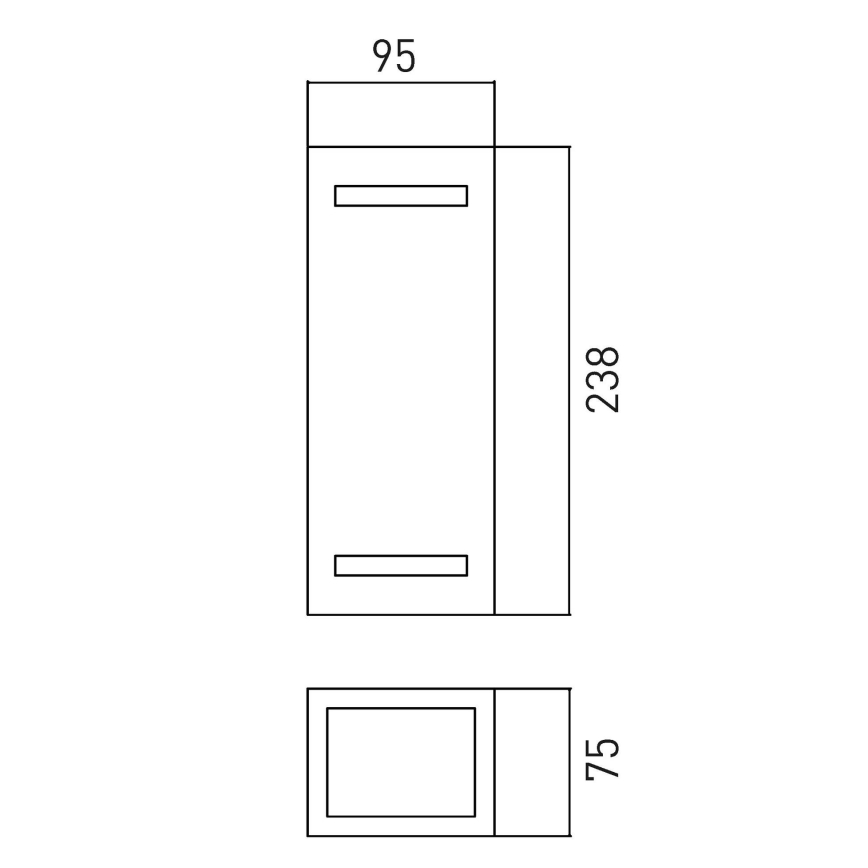 Lauko sieninis šviestuvas BRICK 2xGU10/7W/230V IP44