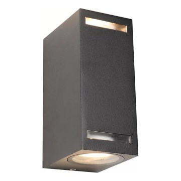 Lauko sieninis šviestuvas FAVEIRA 2xGU10/7W/230V IP44 antracitas