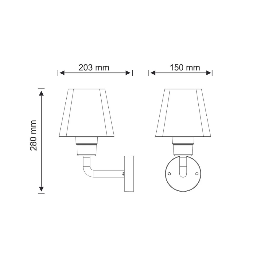 Lauko sieninis šviestuvas GIZA 1xE27/10W/230V IP44
