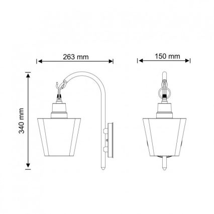 Lauko sieninis šviestuvas GIZA 1xE27/10W/230V IP44