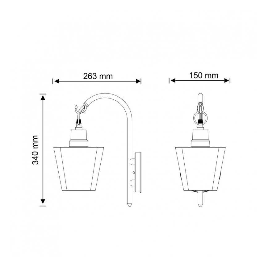 Lauko sieninis šviestuvas GIZA 1xE27/10W/230V IP44