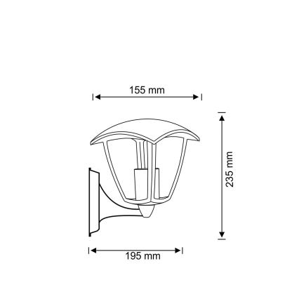 Lauko sieninis šviestuvas IGMA 1xE27/12W/230V IP44
