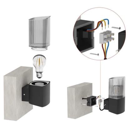 Lauko sieninis šviestuvas LANA 1xE27/25W/230V IP54