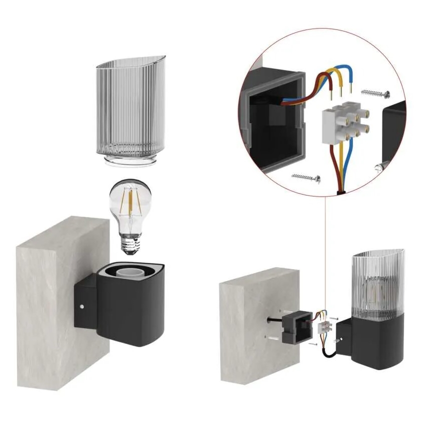 Lauko sieninis šviestuvas LANA 1xE27/25W/230V IP54