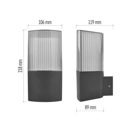 Lauko sieninis šviestuvas LANA 1xE27/25W/230V IP54