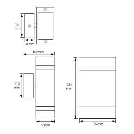 Lauko sieninis šviestuvas  LITEK 2xGU10/30W/230V IP44 juodas