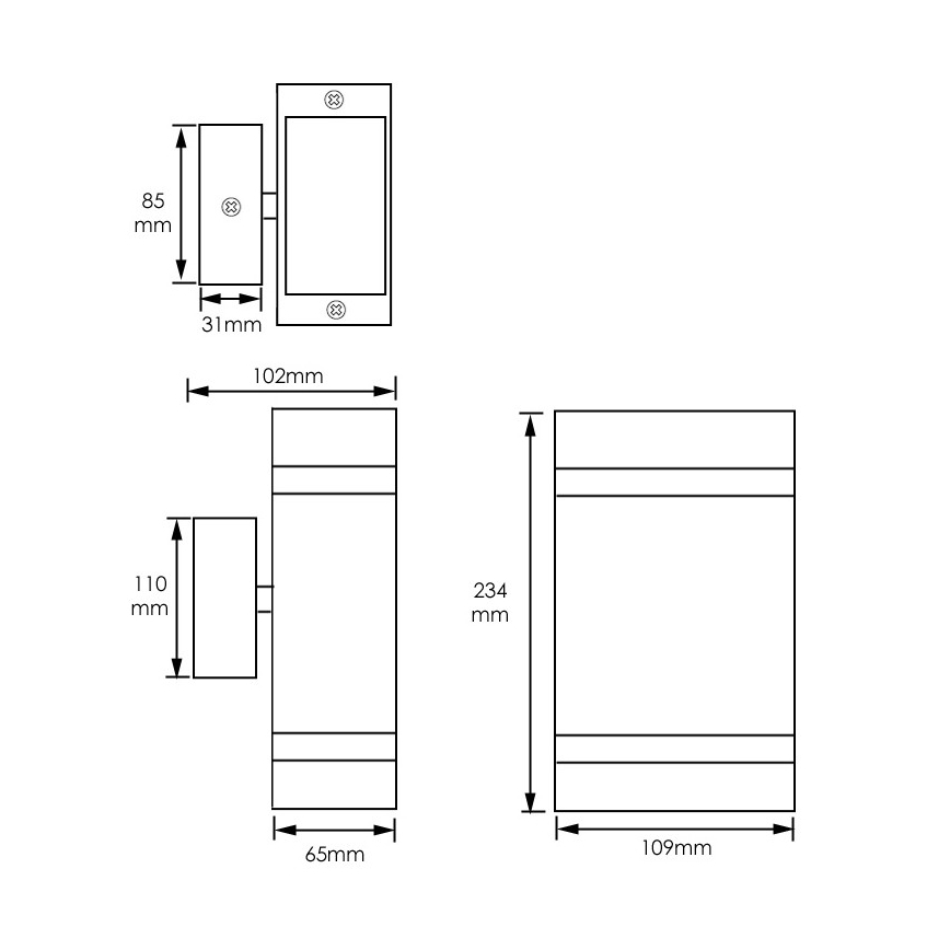 Lauko sieninis šviestuvas  LITEK 2xGU10/30W/230V IP44 juodas