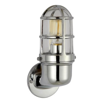 Lauko sieninis šviestuvas LUND 1xE27/12W/230V IP44 blizgus chromas