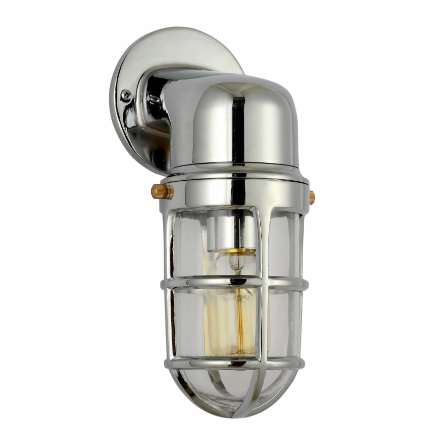 Lauko sieninis šviestuvas LUND 1xE27/12W/230V IP44 blizgus chromas