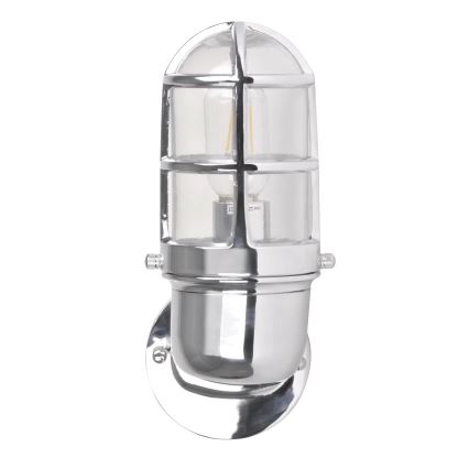 Lauko sieninis šviestuvas LUND 1xE27/12W/230V IP44 blizgus chromas