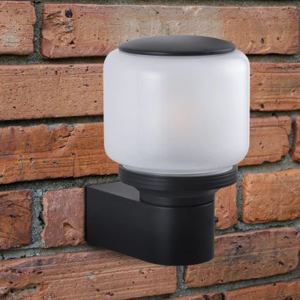 Lauko sieninis šviestuvas MADRID 1xE27/12W/230V IP44, juodas