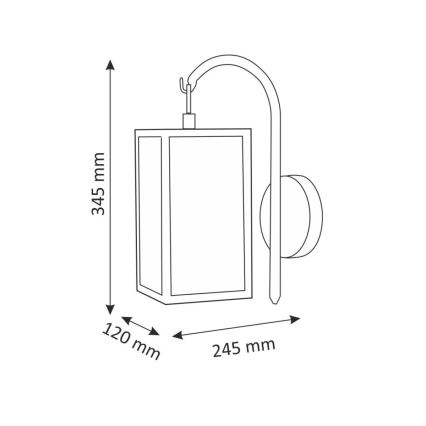 Lauko sieninis šviestuvas MALMO 1xE27/15W/230V juoda