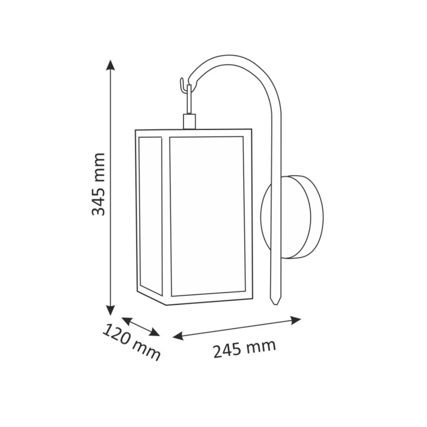 Lauko sieninis šviestuvas MALMO 1xE27/15W/230V juoda