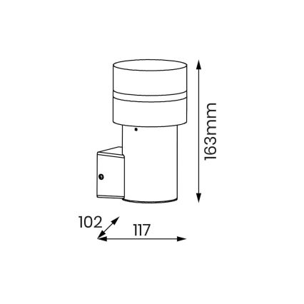 Lauko sieninis šviestuvas MIA 1xE27/60W/230V IP44 juoda