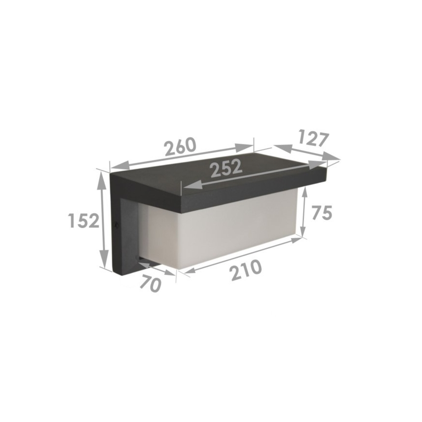 Lauko sieninis šviestuvas NEELY 1xE27/12W/230V IP54 juoda