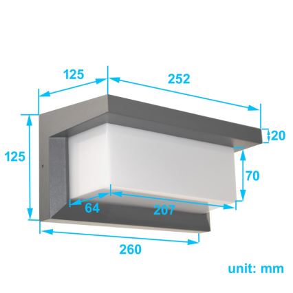 Lauko sieninis šviestuvas NEELY 1xE27/50W/230V IP54 antracitas