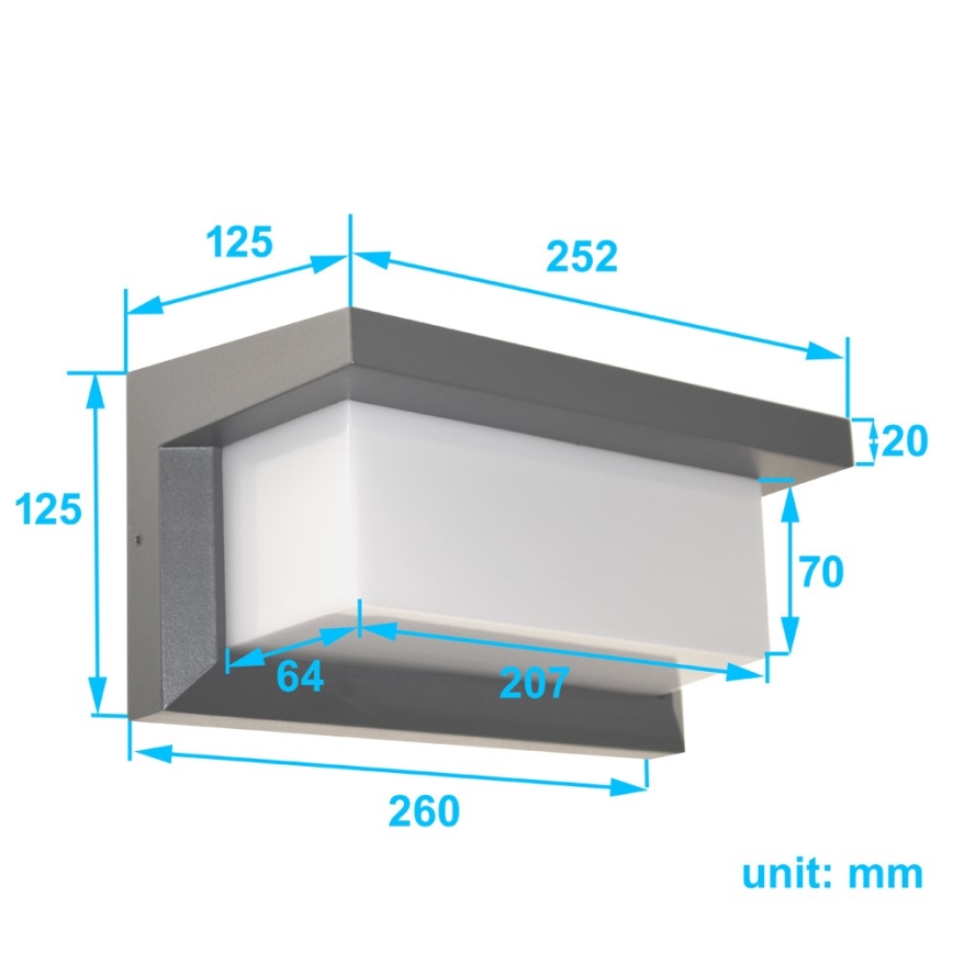 Lauko sieninis šviestuvas NEELY 1xE27/50W/230V IP54 antracitas