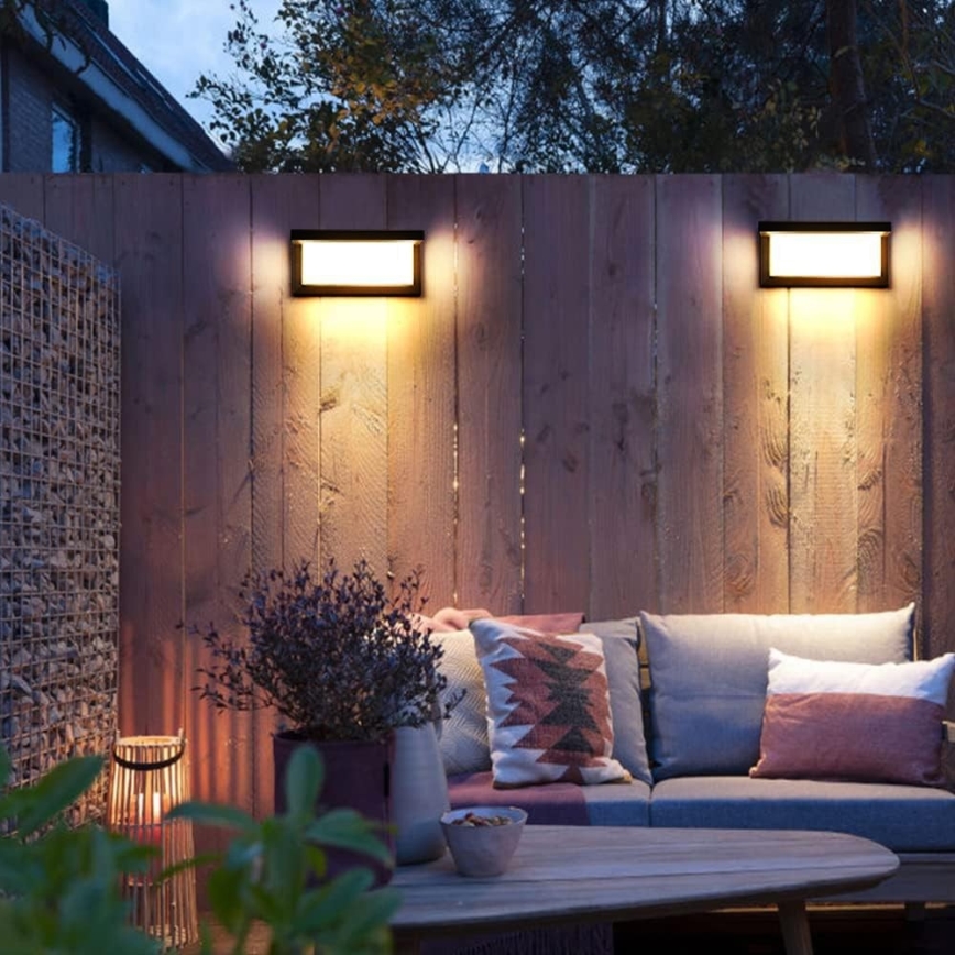 Lauko sieninis šviestuvas NEELY LED/12W/230V IP54 juodas