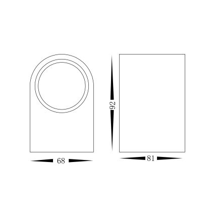 Lauko sieninis šviestuvas OVALIS 1xGU10/35W/230V IP44 juoda