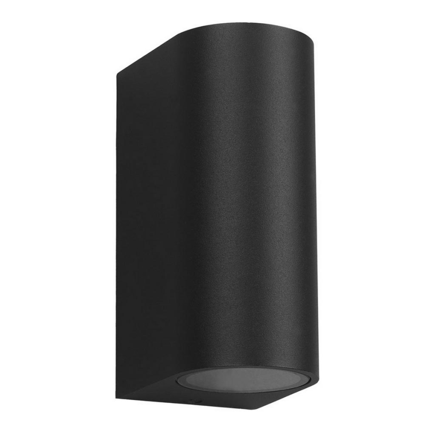 Lauko sieninis šviestuvas OVALIS 2xGU10/35W/230V IP44 juoda