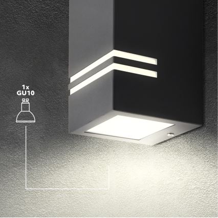 Lauko sieninis šviestuvas QUAZAR 1xGU10/11W/230V IP44