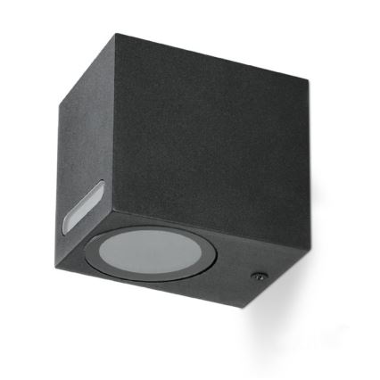 Lauko sieninis šviestuvas QUERK 1xGU10/35W/230V IP54 8 cm juoda