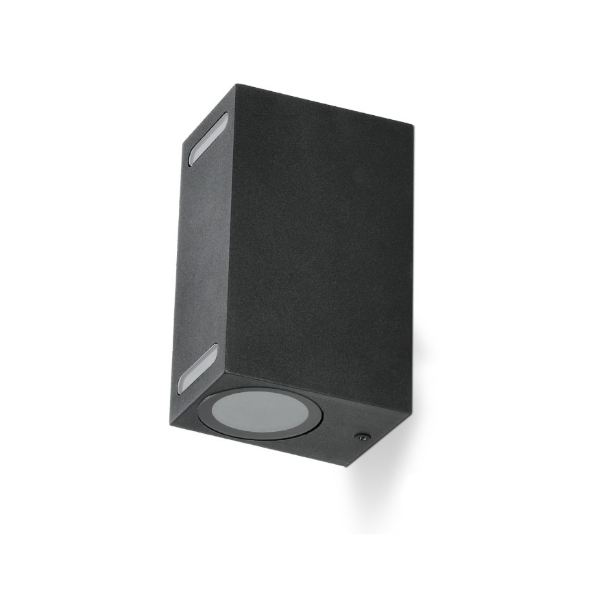 Lauko sieninis šviestuvas QUERK 2xGU10/35W/230V IP54 15 cm juoda