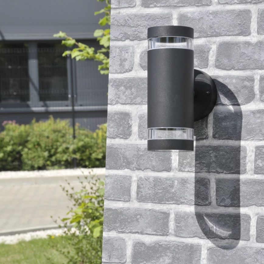 Lauko sieninis šviestuvas RINO 2xGU10/12W/230V IP54 juoda