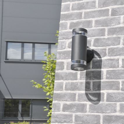 Lauko sieninis šviestuvas RINO 2xGU10/12W/230V IP54 juoda