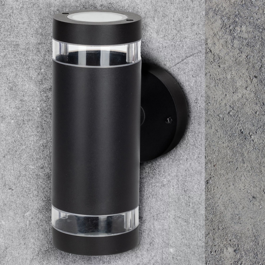 Lauko sieninis šviestuvas RINO 2xGU10/12W/230V IP54 juoda