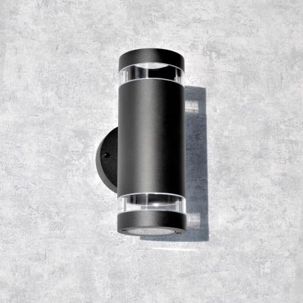 Lauko sieninis šviestuvas RINO 2xGU10/12W/230V IP54 juoda