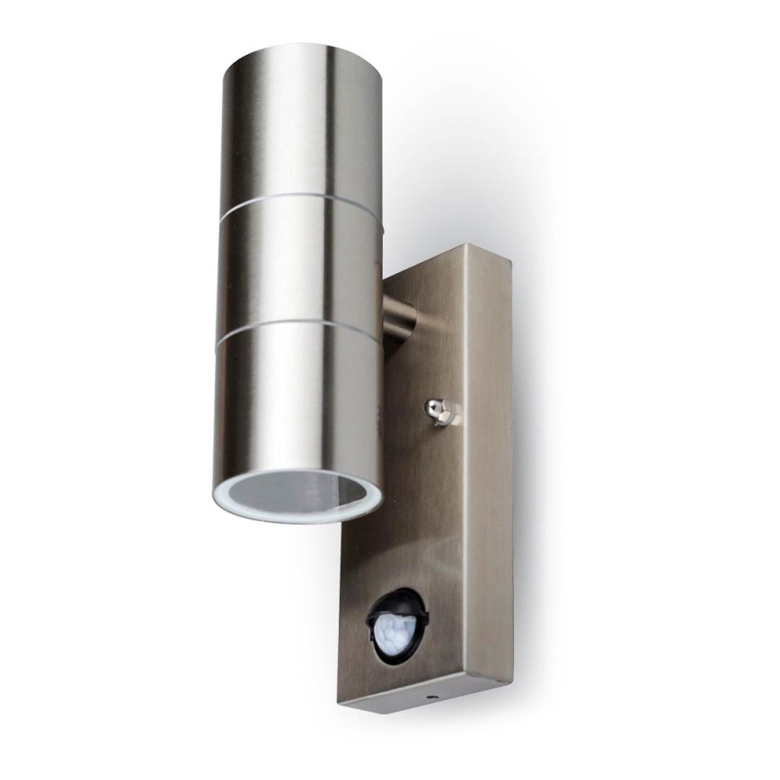 Lauko sieninis šviestuvas su jutikliu 2xGU10/35W/230V IP44