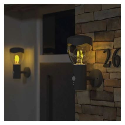 Lauko sieninis šviestuvas su jutikliu ARTEO 1xE27/15W/230V IP44