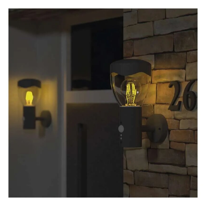 Lauko sieninis šviestuvas su jutikliu ARTEO 1xE27/15W/230V IP44
