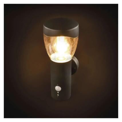 Lauko sieninis šviestuvas su jutikliu ARTEO 1xE27/15W/230V IP44
