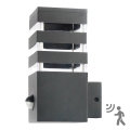 Lauko sieninis šviestuvas su jutikliu TEKSAS 1xE27/12W/230V IP44 antracito spalvos